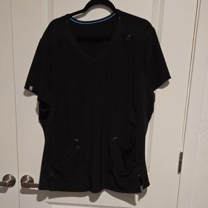 Black V-Neck Scrub Top